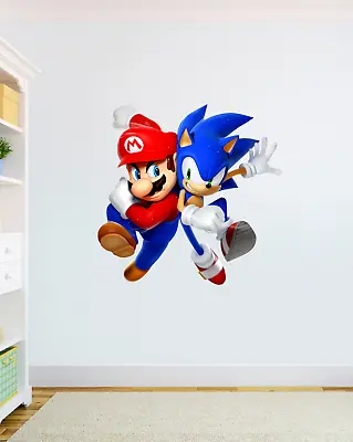 Mario And Sonic Wall Art Sticker Game High Quality Bedroom Decal Boys Girls • £8.99