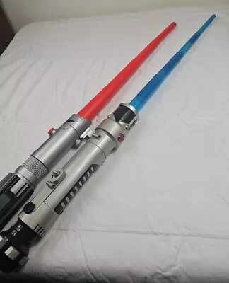 Star Wars Hasbro Blue & Red Retractable Lightsaber - Non Electric Lot 2 • $51.31