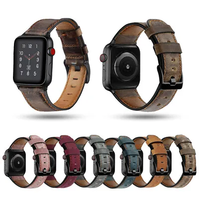 $16.87 • Buy Retro Genuine Leather Band Strap For Apple Watch Ultra SE Series 8 7 6 5 4 3 2 1