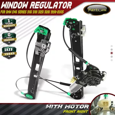 Electric Window Regulator With Motor For BMW 3 Series E46 1998-2005 Front Right • $53.39