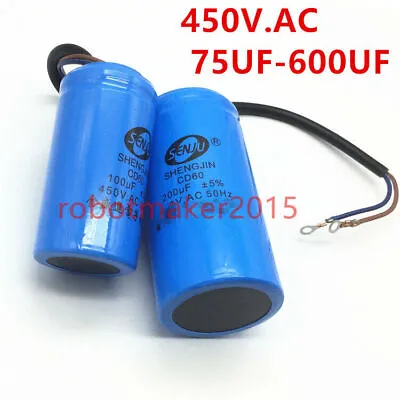 CD60 75/100UF/150UF/200UF/250UF/300UF/350UF/400UF/500UF 450VAC 450V Capacitors • £18.10