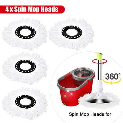 £7.59 • Buy 4PCS Spin Mop Heads Replacement 360 Degree Microfiber Bucket Home Cleaner