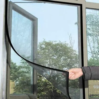 🔥 New BLACK Window Screen Mesh Net BUG MOSQUITO FLY INSECT MOTH DOOR NETTING UK • £2.95