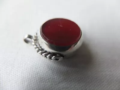 1912 EDWARDIAN SPINNING SILVER BLOODSTONE CORNELIAN FOB By PEARCE & THOMPSON. • £12.95