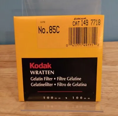 $17.99 • Buy Kodak Wratten #85C 100mm X 100mm (4 ) Amber Filter NEW Unopened Pack