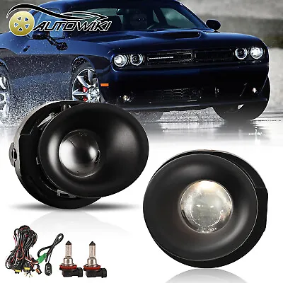 For 2015-2023 Dodge Challenger Fog Lights Bumper Lamps Pair W/Wiring Switch Kit • $55.99