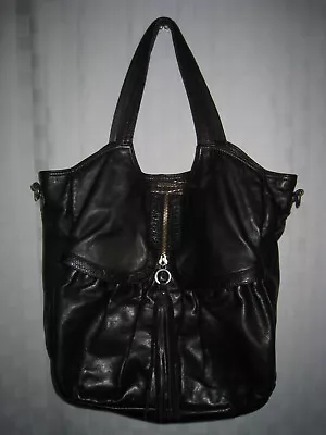 Jimmy Choo For H&m Black Genuine Leather Shoulder Bag Snake Trim Hot Vintage • $59.99