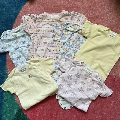 Lot Vintage Carters Baby Bodysuits 6 One Piece 3-6M 6-9M Bears Rabbits Pastels • $19.99