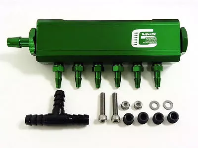 $39.95 • Buy Vms 6 Vacuum Intake Manifold Fuel Gas Turbo Wastegate Boost Performance Green