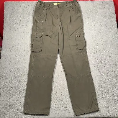 Cabelas Trail Hiker Cargo Pants Mens 36 Green Fleece Lined Insulated (Act 36x34) • $39.99