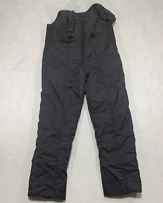 Vintage Chalet Ski Wear Bibs Women's Size 10 Black Nylon Snow Overalls • $15.92