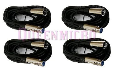 4 Pack 15FT XLR 3Pin Male To Female Mic Microphone Audio Shielded Cord Cable Lot • $23.95