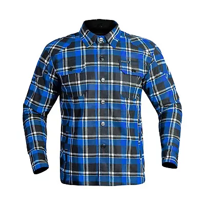 Mens Motorcycle Motorbike Flannel Lumberjack Shirt Lined With Kevlar CE Armour • $61.65