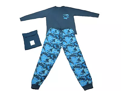 Mens Camouflage Pyjama Set Gift Bag Value Big Sizes Deal Comfy Warm • £8.99