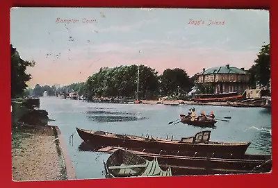 Vintage Colour Postcard - Taggs Island Hampton Court - 1909 #w • £1.99