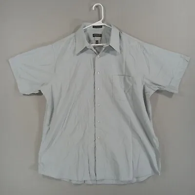 Arrow Shirt Mens 17 Blue Short Sleeve Lightweight Polyester Blend • $9