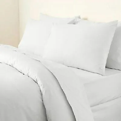 1000 TC Egyptian Cotton White Solid All UK Bedding Items & SG DB Queen King Size • £78.71