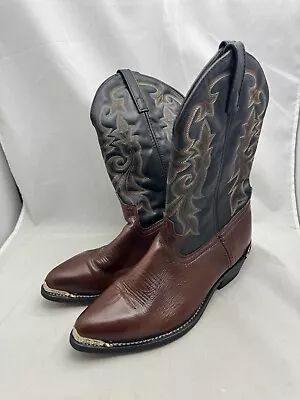 Masterson RB913 Mens 12EW Two Tone Brown Black Leather Cowboy Boots Western • $49.99