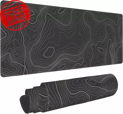 Topographic Contour Gaming Mouse Pad Large XL Long Extended Pads Big Mousepad Ke • $17.36