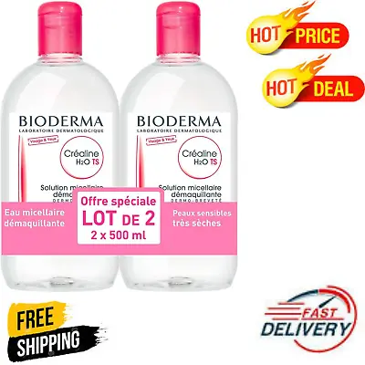 £23.25 • Buy Bioderma Crealine TS H2O Micelle Solution 2 X 500ml, Free & Fast Shipping UK