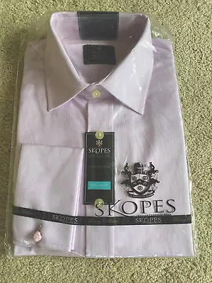 £12.50 • Buy Skopes Double Cuff Lilac Shirt Men’s 16” Brand New