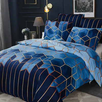 Luxury Duvet Cover Bedding Set With Quilt Cover & Pillowcases Double King Size • £13.94