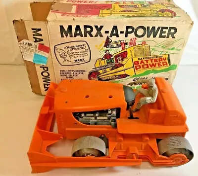 MARX-A-POWER Giant Orange Bulldozer W/ Original Box 1960's • $129.95