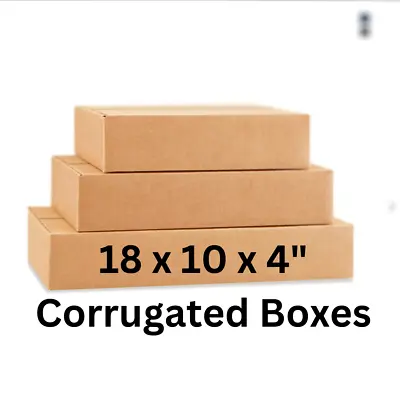 18 X 10 X 4  ULINE New Corrugated Boxes 500 Boxes S-4724 • $499