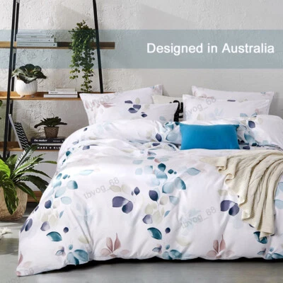 $75 • Buy Blue Quilt Cover Floral Turquoise Aqua Teal Leaf Duvet Cover Set - All Size