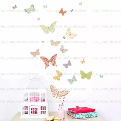 25 Butterflies Wall Stickers Home Decal Baby Nursery Girls Room Wall Decal • £4.98