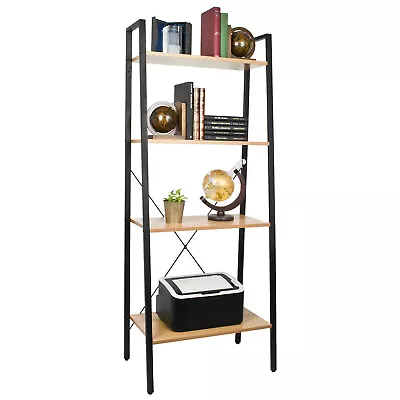 4 Tier Ladder Shelves Display Cabinet Bookshelf Unit Home Living Room Furniture • £29.97