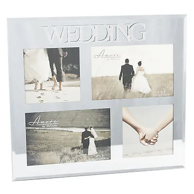 £13.45 • Buy Amore Mirror Collage Frame With 3D Letters 4 Pictures,Lovely Boxed Wedding Gift!