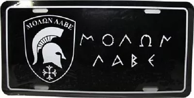 Molon Labe Black With White Lettering 6 X12  Aluminum License Plate Car Tag • $7.77