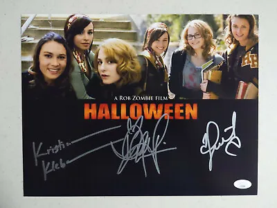 DANIELLE HARRIS SCOUT TAYLOR COMPTON + 3x Signed Halloween 10x13 Photo 11x14 JSA • $125