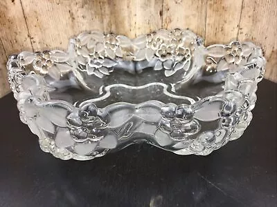 Vintage Mikasa Walther Glas Crystal Carmen Clear & Frosted Decorative Oval Bowl  • £16