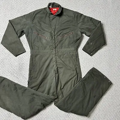 VTG Mens 38/40 M Blue Bell Wrangler Coveralls Insulated Quilted Twill Canvas USA • $49.99