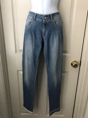 MET Italy Designer Embellished Blue Denim Jeans Women's Size 29 • $39