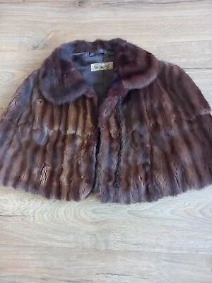 £25 • Buy Very Nice 1930s/40s Vintage Brown Real Fur Cape With Collar