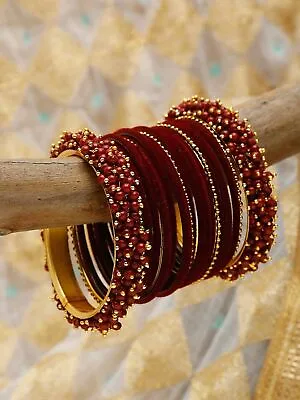 Indian Fashion Bangle Kada Pearl Bridal Ethnic Gold Plated Bollywood Jewelry • $20.59