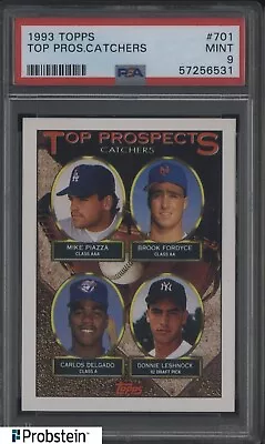 1993 Topps #701 Top Prospects Catchers W/ Mike Piazza RC HOF PSA 9 MINT • $0.99