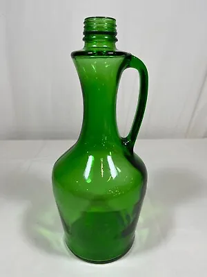 Vintage Green Glass Wine Decanter Jug Bottle With Handle Screw Top 1.5 Liter • $20