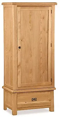 £549.95 • Buy Zelah Oak Single Wardrobe / Narrow Solid Wood Waxed Oak Wardrobe / New