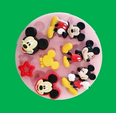 Mickey Mouse Set Silicone Mould For Cake Toppers Chocolate Clay Etc • £6.50