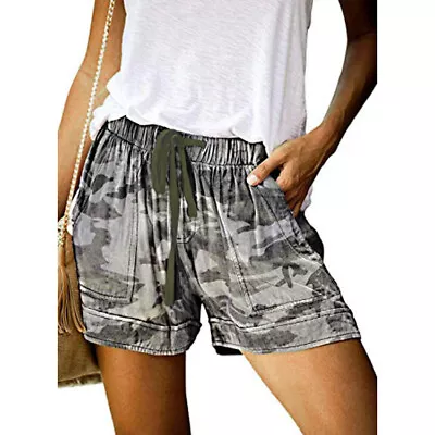 £4.80 • Buy Womens Beach Shorts Ladies Drawstrings Elastic Waist Summer Hot Pants Size 6-24