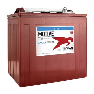 Trojan T-105 GC2 6V 225Ah Deep Cycle Flooded Lead Acid Battery • $399.89