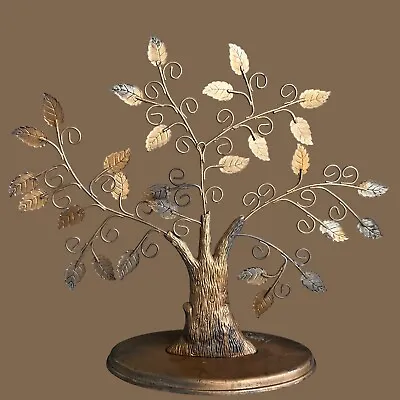 Vintage Studio SilverSmiths Gold Pewter Jewelry Tree Necklace Picture Holder • $99.90