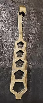 Vintage/Antique Brass Fire Hydrant Wrench And Pry Tool 5 Hole Letter A On Handle • $40