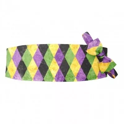 Mardi Gras Harlequin Cummerbund And Bow Tie Set • $85.50