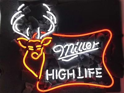 New Miller High Life Deer Man Cave Neon Light Sign 20 X16  Real Glass Bar Beer • $130.79