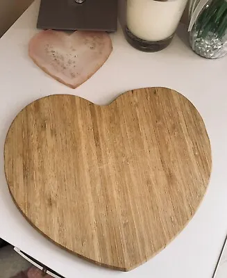 HEART Shabby Chic Wood Chopping Board 💕 26cm Width VGC Kitchen IKEA Decor • £5.99